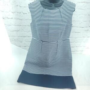 Shelby Palmer Women's Navy White Size 10 Midi Sheath Dress